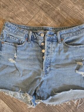 Old Navy Light Blue Distressed Cut Off Shorts Button-Fly Denim OG Style